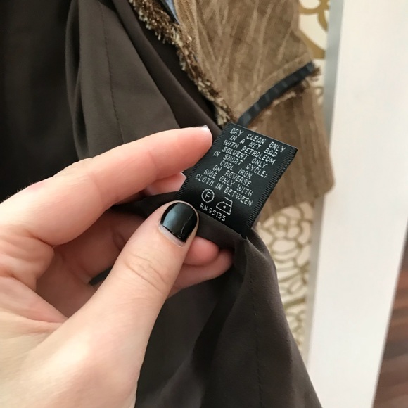 Lafayette 148 Open Front Blazer Brown Fringe - Picture 5 of 6